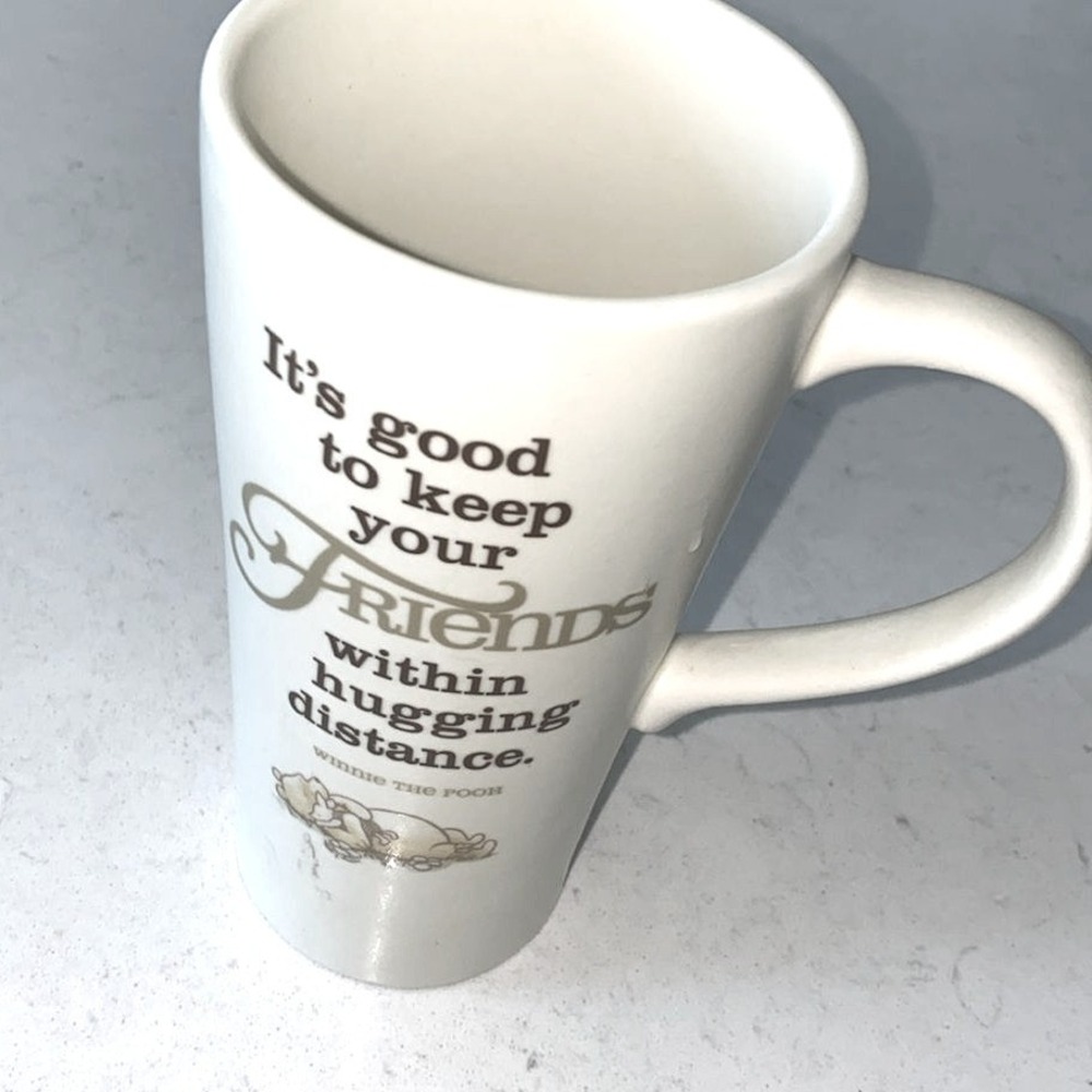 Hallmark Disney Winnie the Pooh Friendship Quote‎ Tall Ceramic Mug Cream
